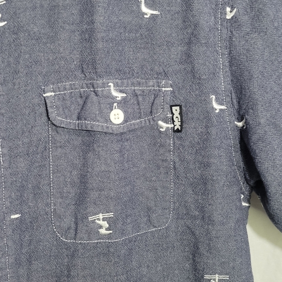 DGK Men's Medium Embroidered Seagulls Button Up Shirt eclectic grandpa - Picture 7 of 16